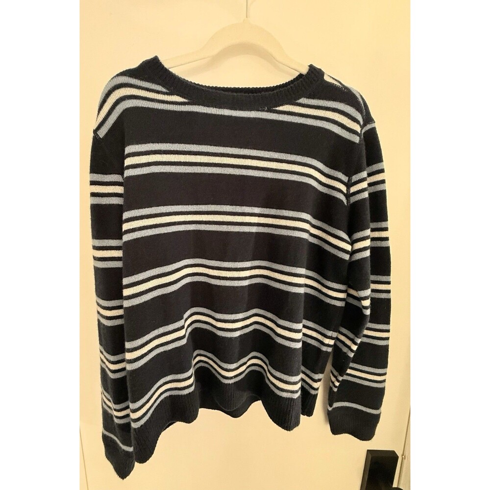 Reformation Cashmere Stripped Blue Boyfriend Sweater Size S - Picture 4 of 7